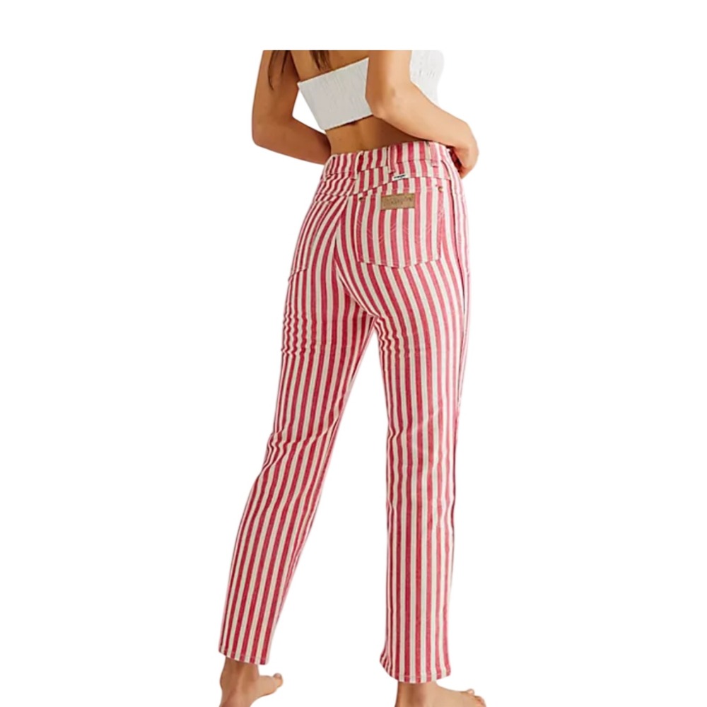 Wrangler Red and White Stripe Straight Leg Jeans
